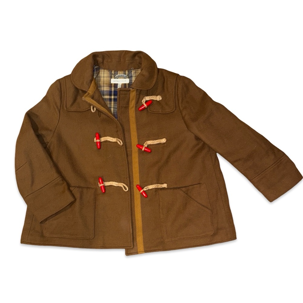 See By Chloe cropped toggle duffle coat peacoat sz 6